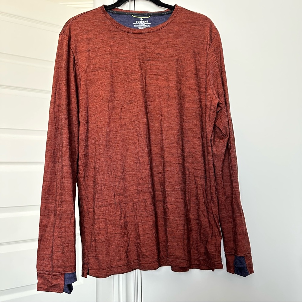Bombas Men's Long Sleeve Maroon Shirt